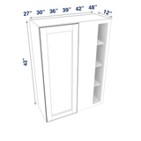 Smoky-Grey Assembled Wall Cabinet Corner Blind:  42" High 1 or 2 Door