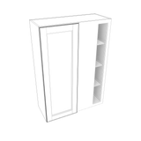 Smoky-Grey Assembled Wall Cabinet Corner Blind:  42" High 1 or 2 Door