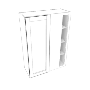Smoky-Grey Assembled Wall Cabinet Corner Blind:  42" High 1 or 2 Door