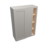 Misty-Grey Assembled Wall Cabinet Corner Blind:  42" High 1 or 2 Door
