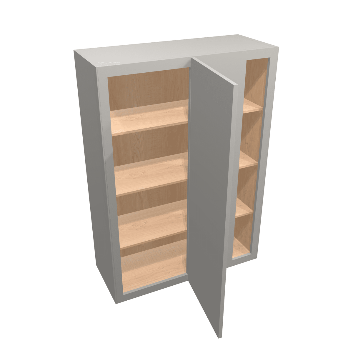 Misty-Grey Assembled Wall Cabinet Corner Blind:  42" High 1 or 2 Door