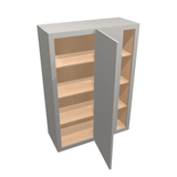 Misty-Grey Assembled Wall Cabinet Corner Blind:  42" High 1 or 2 Door