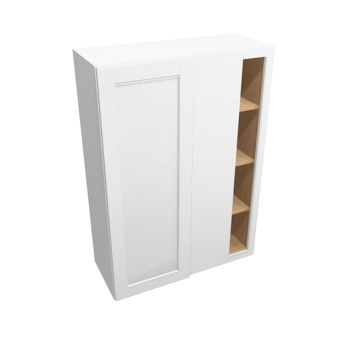 Luxor-White Assembled Wall Cabinet Corner Blind:  42" High 1 or 2 Door