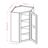 Wall Cabinet Corner Diagonal 24" Deep 