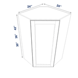 Smoky-Grey Assembled Wall Cabinet Corner Diagonal 24" Deep