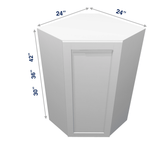 Luxor-White Assembled Wall Cabinet Corner Diagonal 24" Deep