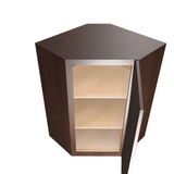 Espresso Assembled Wall Cabinet Corner Diagonal 24" Deep