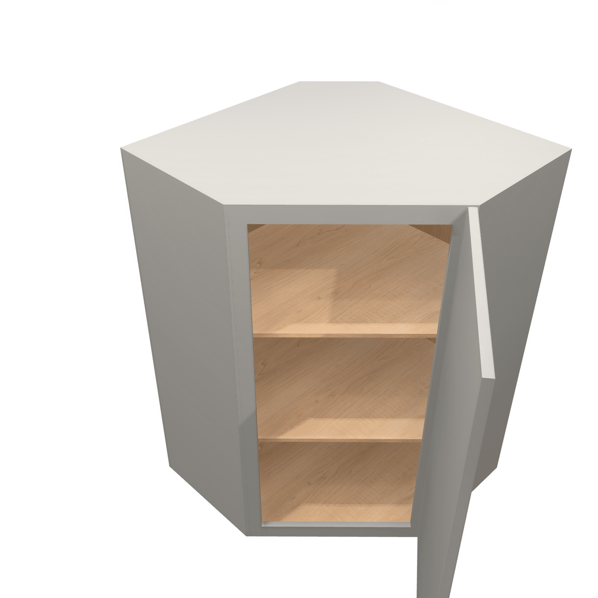 Luxor-White Assembled Wall Cabinet Corner Diagonal 24" Deep