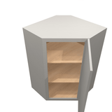 Luxor-White Assembled Wall Cabinet Corner Diagonal 24" Deep