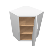 Luxor-White Assembled Wall Cabinet Corner Diagonal 24" Deep