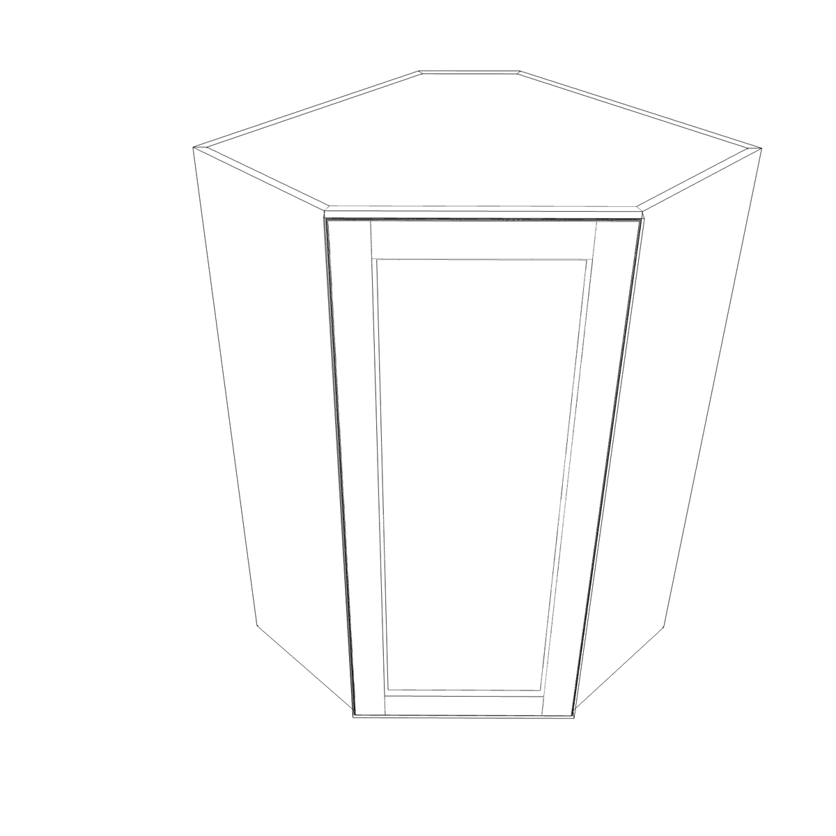 Smoky-Grey Assembled Wall Cabinet Corner Diagonal 24" Deep