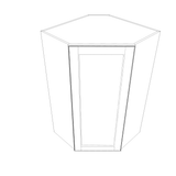 Smoky-Grey Assembled Wall Cabinet Corner Diagonal 24" Deep
