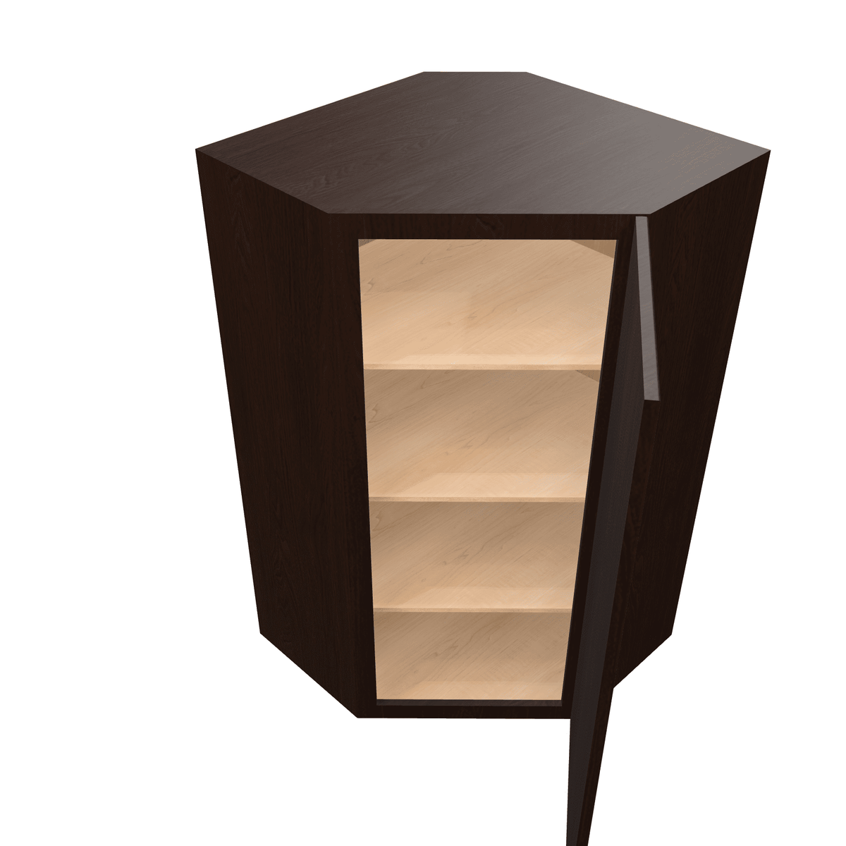 Espresso Assembled Wall Cabinet Corner Diagonal 24" Deep