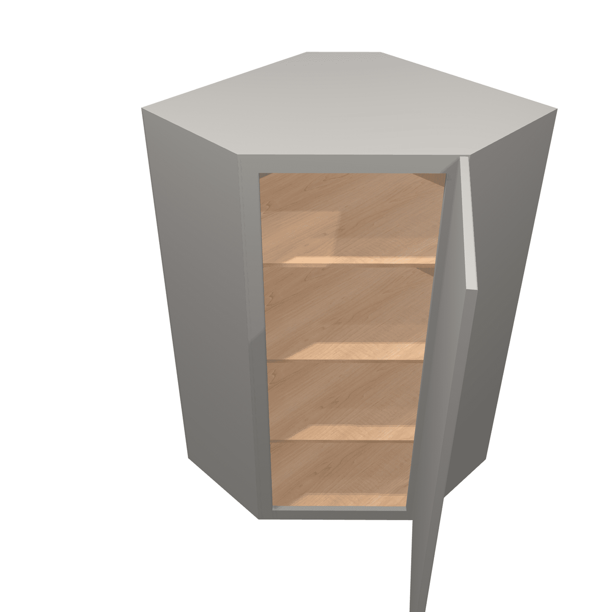 Misty-Grey Assembled Wall Cabinet Corner Diagonal 24" Deep