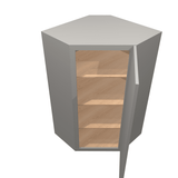 Misty-Grey Assembled Wall Cabinet Corner Diagonal 24" Deep