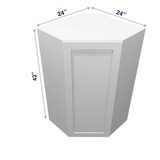 Luxor-White Assembled Wall Cabinet Corner Diagonal 24" Deep