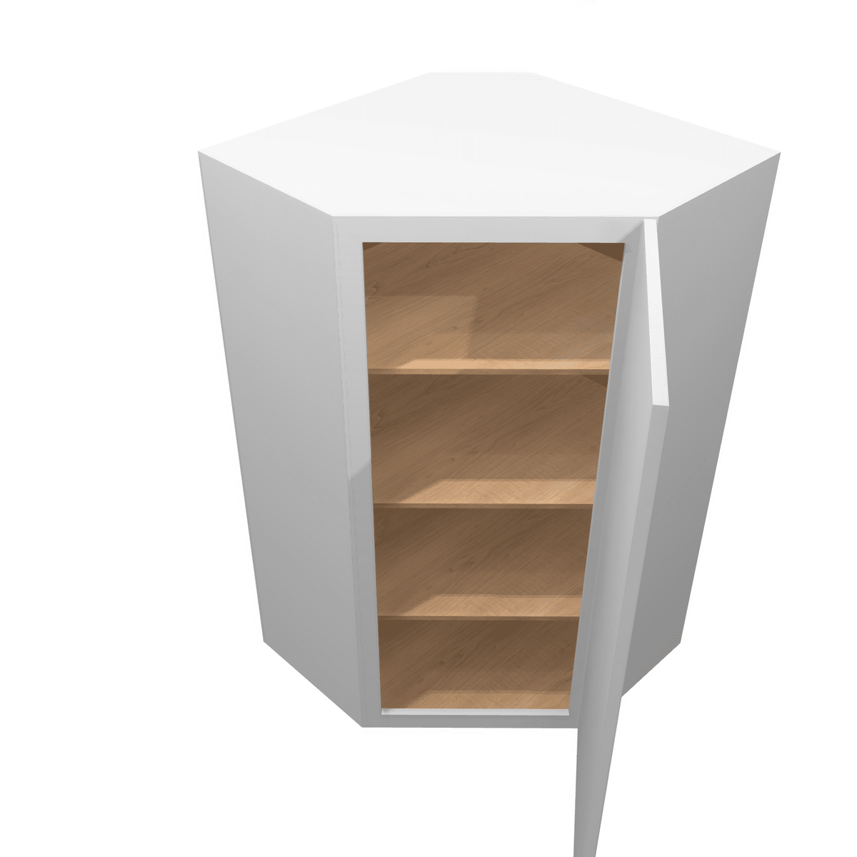 Luxor-White Assembled Wall Cabinet Corner Diagonal 24" Deep