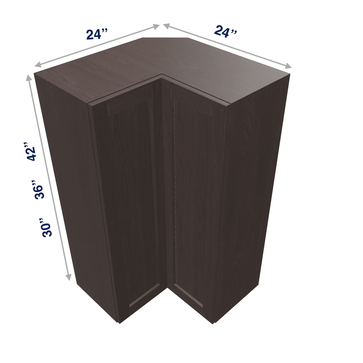 Espresso Assembled Wall Cabinet Corner Easy Reach