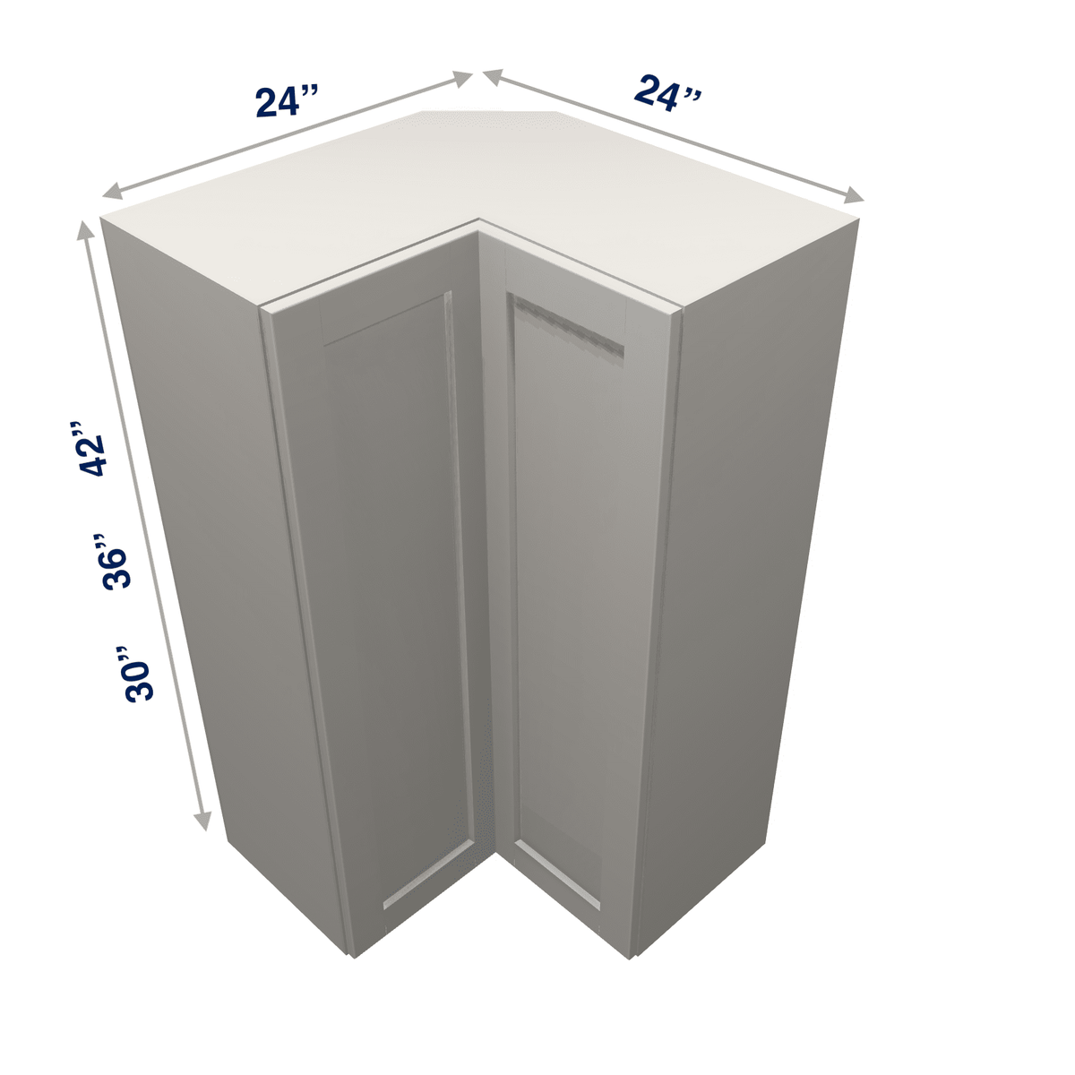 Misty-Grey Assembled Wall Cabinet Corner Easy Reach