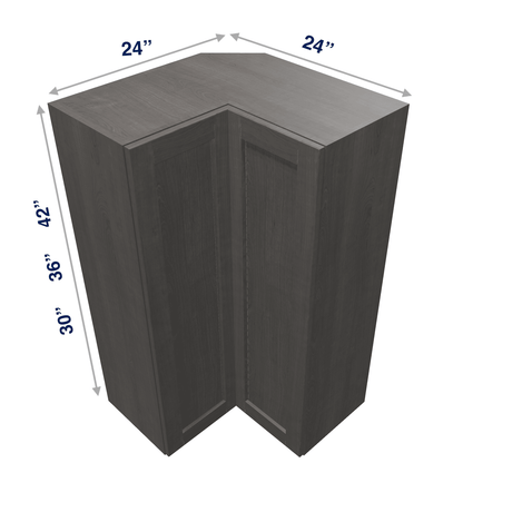 Smoky-Grey Assembled Wall Cabinet Corner Easy Reach
