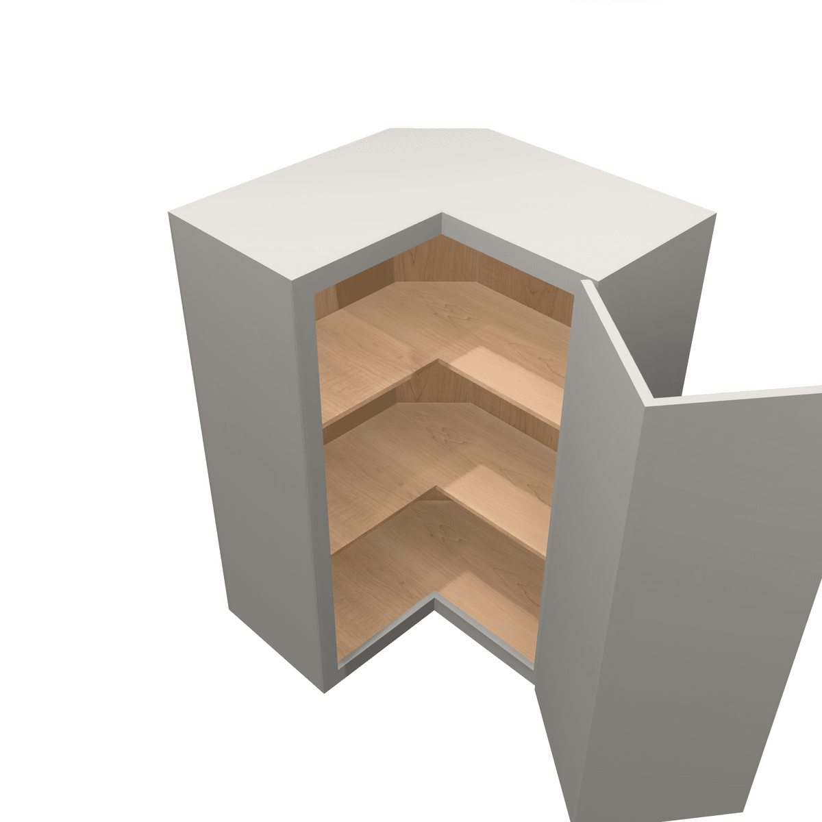 Misty-Grey Assembled Wall Cabinet Corner Easy Reach
