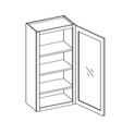 Edgeline White Wall Cabinet Glass 1 Door 15" Wide (Routed for Glass)