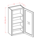 Edgeline White Wall Cabinet Glass 1 Door 15" Wide (Routed for Glass) - additional view