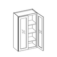 Wall Cabinet Glass 2 Door 24" or 30" Wide
