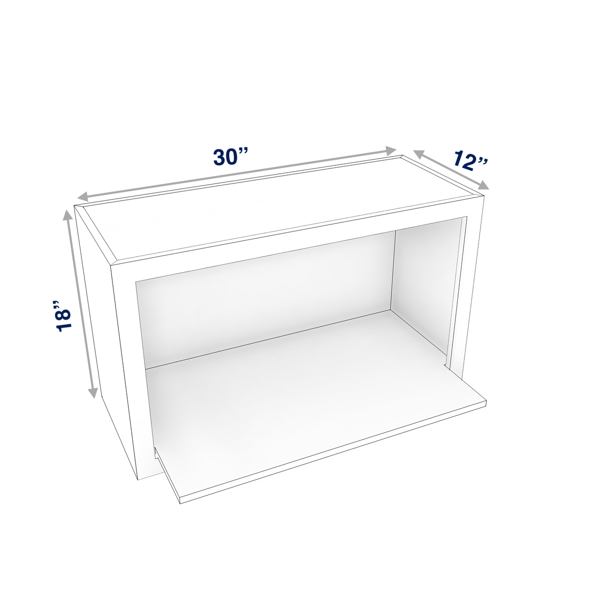 Smoky-Grey Assembled Wall Cabinet Microwave 30" Wide