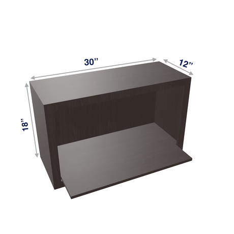 Espresso Assembled Wall Cabinet Microwave 30" Wide