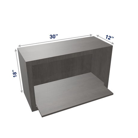 Smoky-Grey Assembled Wall Cabinet Microwave 30" Wide