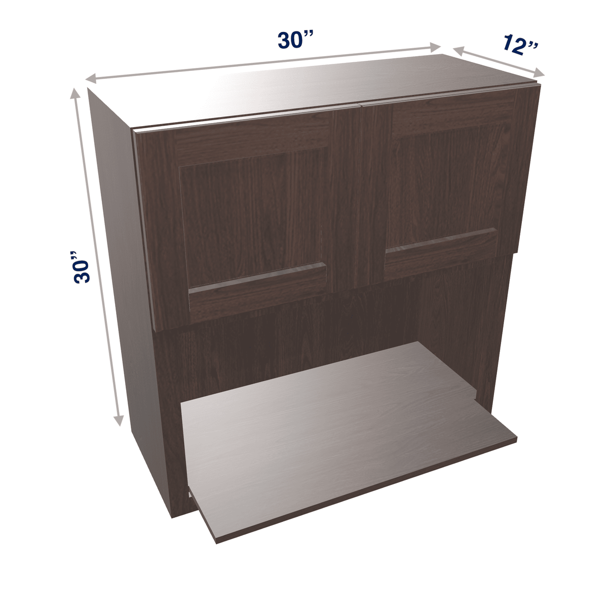 Espresso Assembled Wall Cabinet Microwave 30" Wide