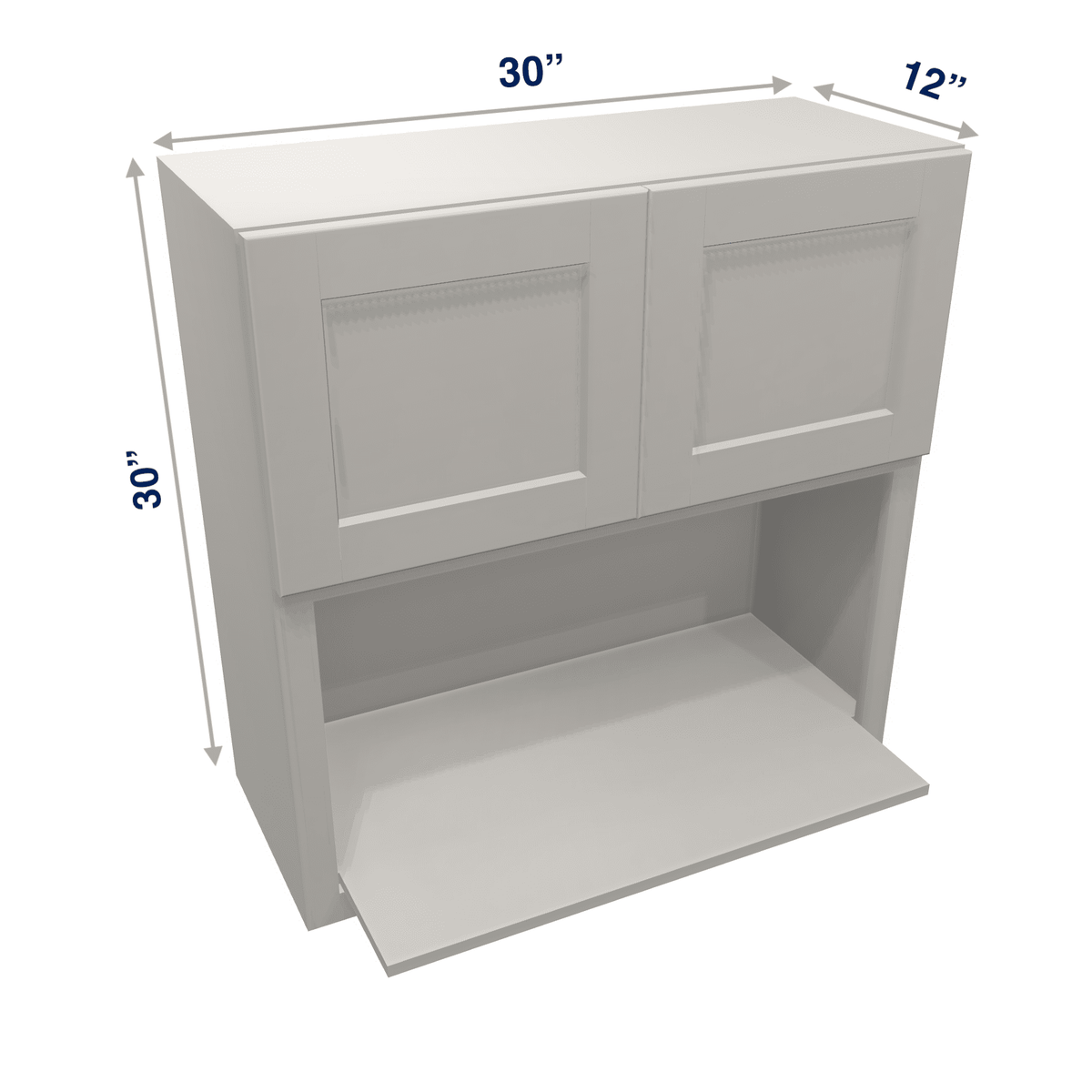 Misty-Grey Assembled Wall Cabinet Microwave 30" Wide