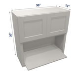 Misty-Grey Assembled Wall Cabinet Microwave 30" Wide