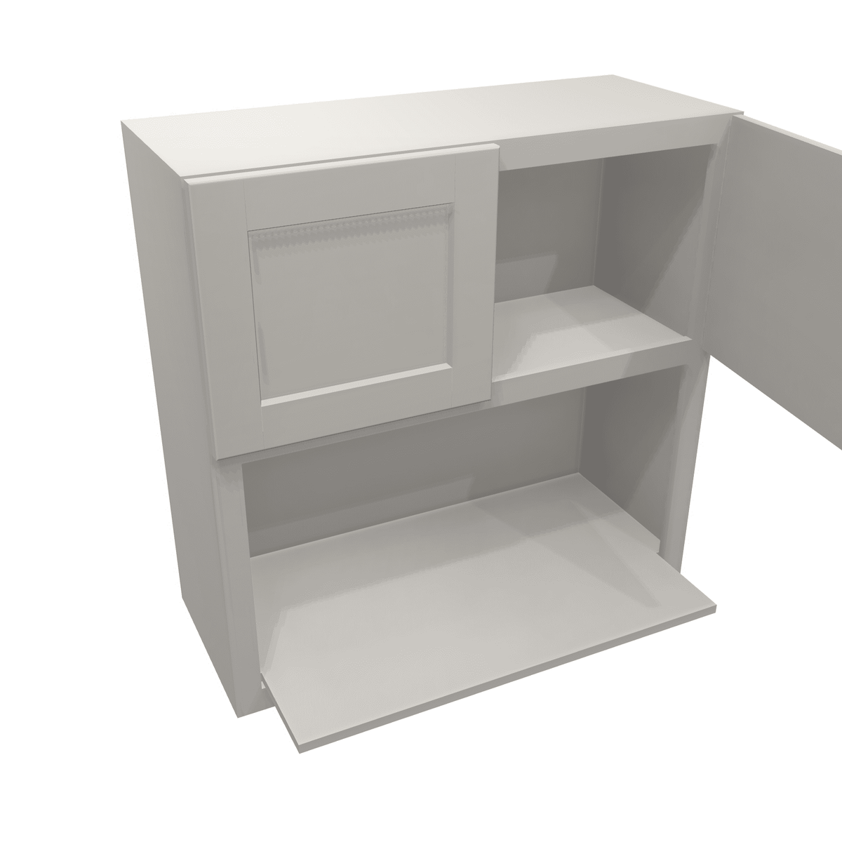 Misty-Grey Assembled Wall Cabinet Microwave 30" Wide