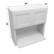 Luxor-White Assembled Wall Cabinet Microwave 30" Wide