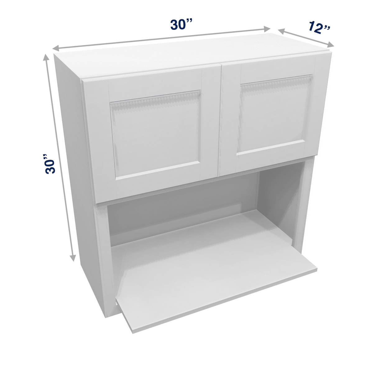 Luxor-White Assembled Wall Cabinet Microwave 30" Wide