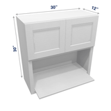 Luxor-White Assembled Wall Cabinet Microwave 30" Wide