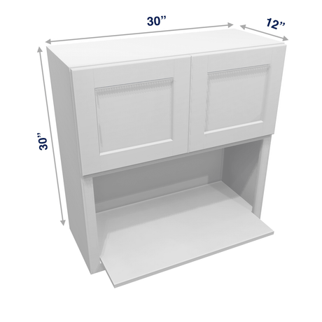 Luxor-White Assembled Wall Cabinet Microwave 30" Wide