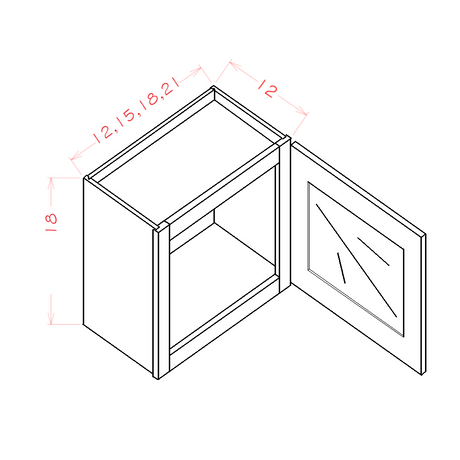 Wall Cabinet Stacker 1 Door 18" High