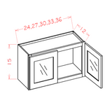  Wall Cabinet Stacker Wall 2 Door 15" High