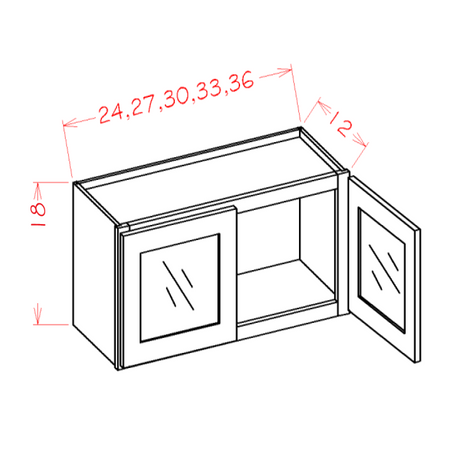 Wall Cabinet Stacker Wall 2 Door 18" High