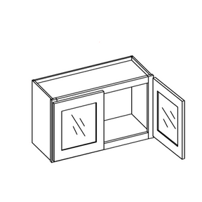 Haven Ridge Wall Cabinet Glass Stacker 12" High 2 Door (Routed for Glass)