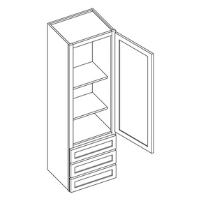 Belmont-Pearl Wall Cabinet Tower 15" Wide 1 Door