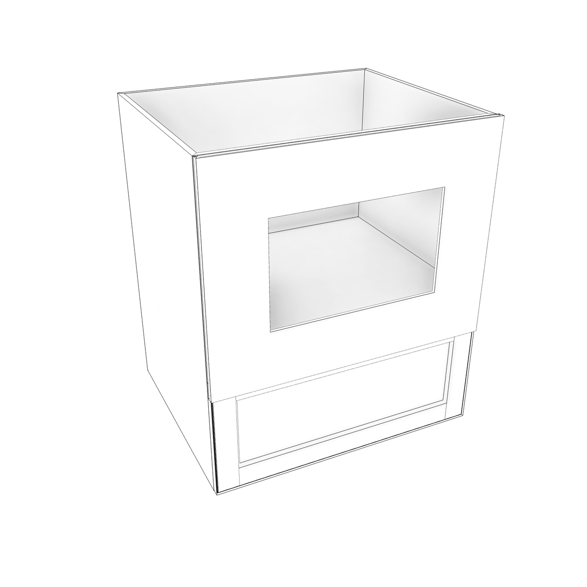 Smoky-Grey Base Cabinet Microwave 24" - 30" Wide