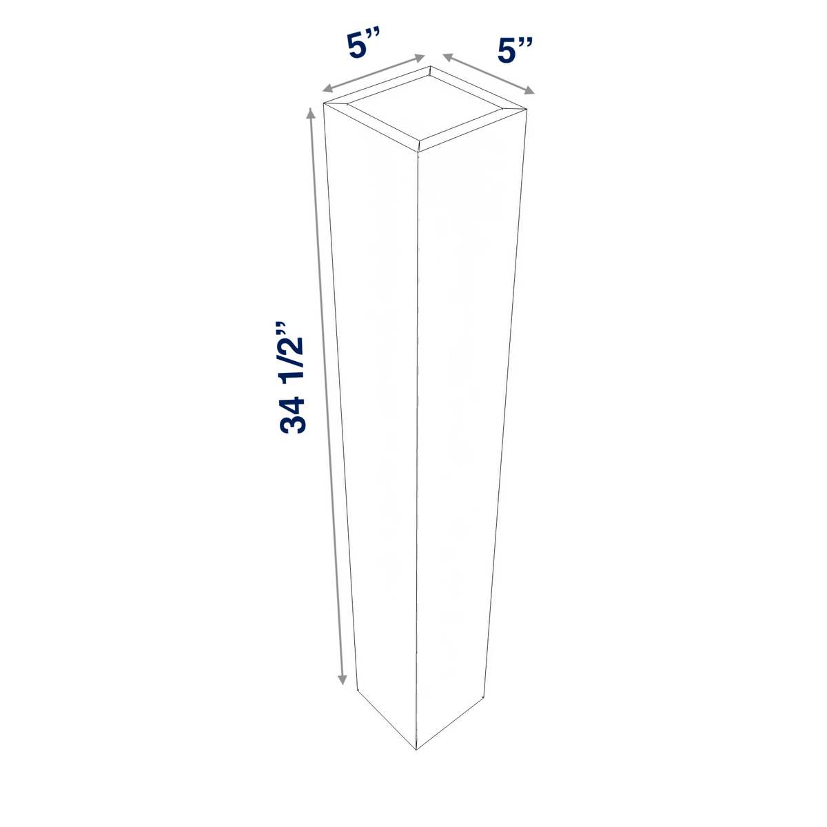 Smoky-Grey: Accessory Square Decorative Post