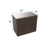 Espresso Assembled Wall Cabinet Abridged 18" High 1 Door 21" Wide