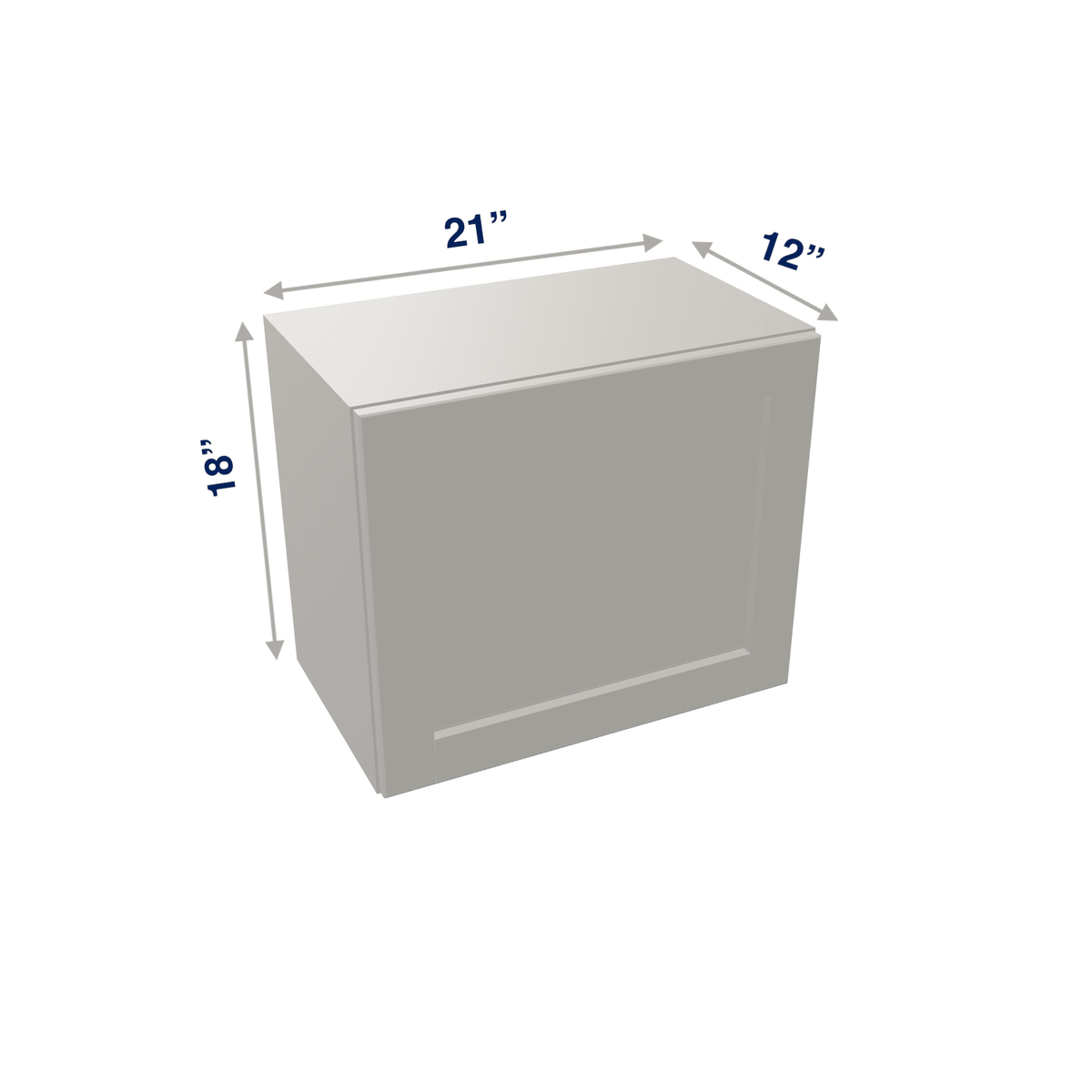 Misty-Grey Assembled Wall Cabinet Abridged 18" High 1 Door 21" Wide