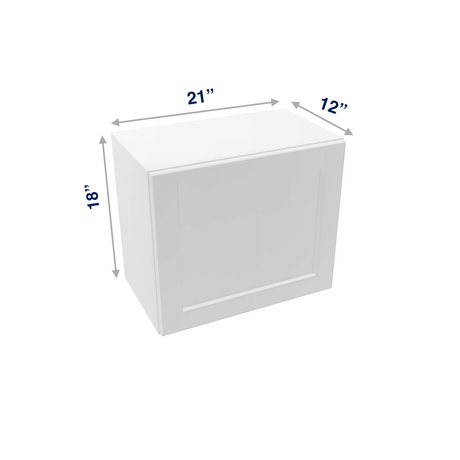 Luxor-White Assembled Wall Cabinet Abridged 18" High 1 Door 21" Wide