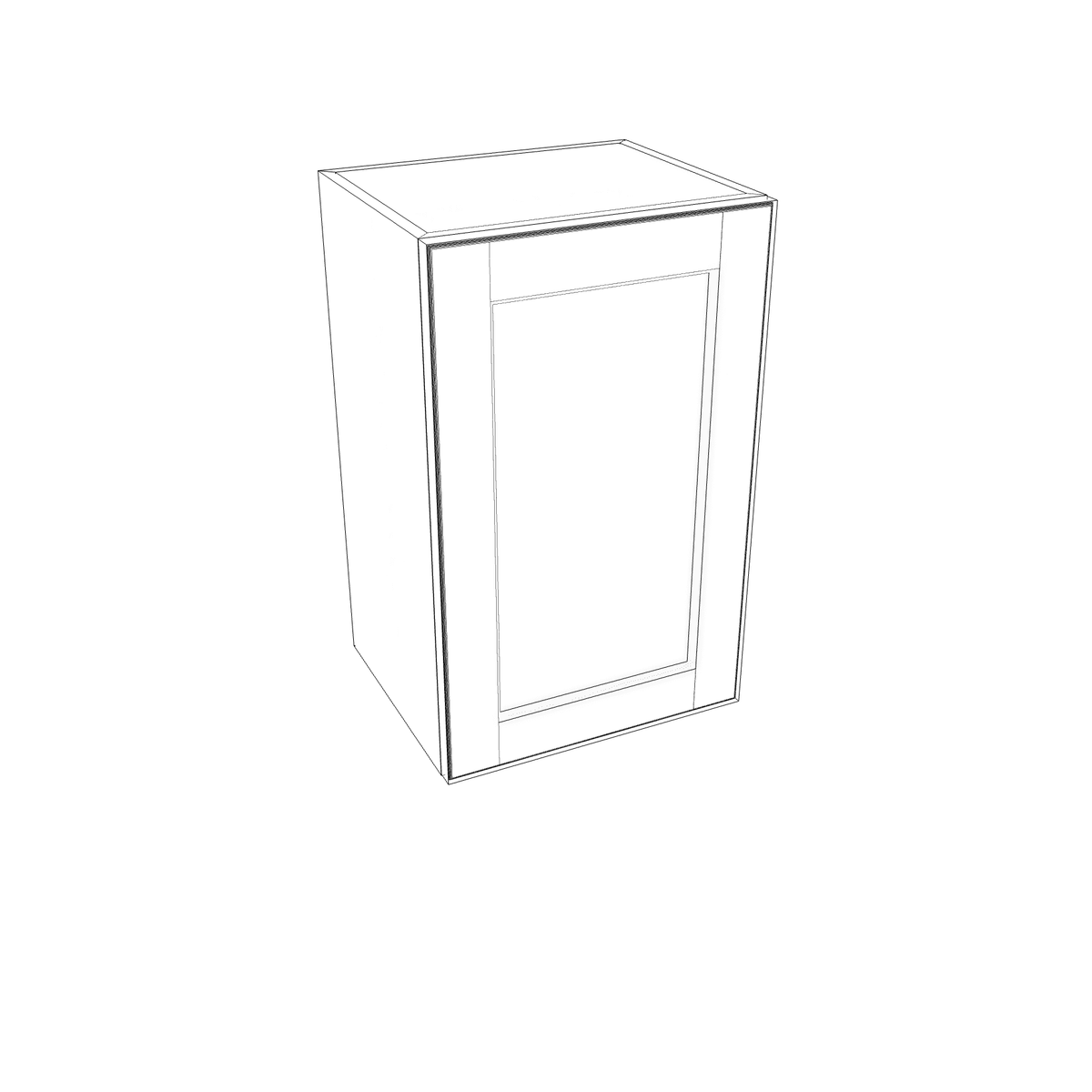 Smoky-Grey Assembled Wall Cabinet Abridged 24" High 1 Door